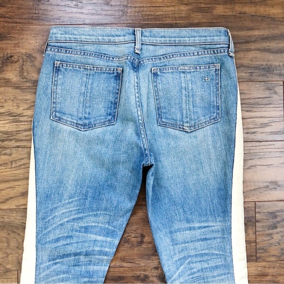 rag & bone • The Skinny Racer Relay jeans stripe slim zipper ankle low rise fade - Picture 13 of 14